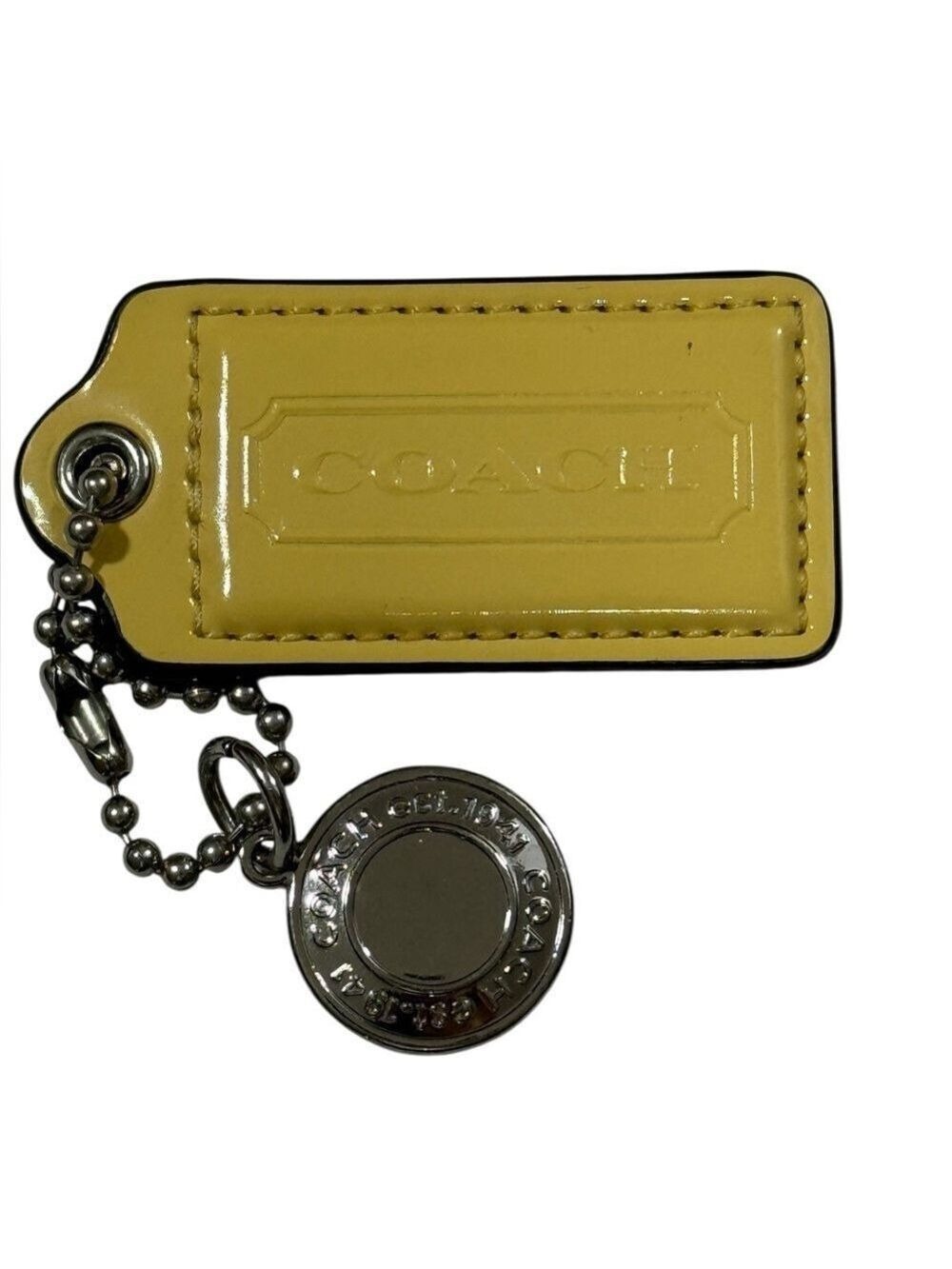 Coach Rectangle & Round Yello Metal Hang Tag Replacement Purse Tag Handbag Charm